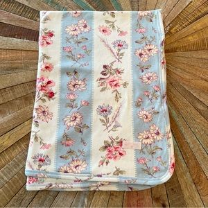 Baby LuLu Blue and Pink Floral Cotton Baby Blanket, New without Tags